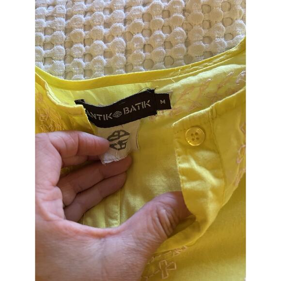 Anthropologie Antik Batik Embroidered Butterfly Cotton Artsy Boho Top Tunic M - Picture 7 of 10